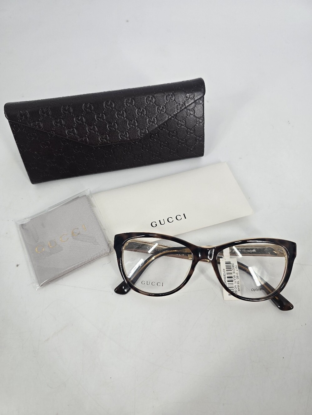 Gucci Tortoise Brown Optical Glasses with Case